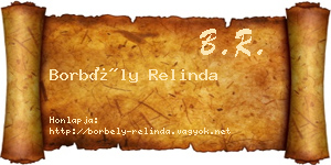 Borbély Relinda névjegykártya